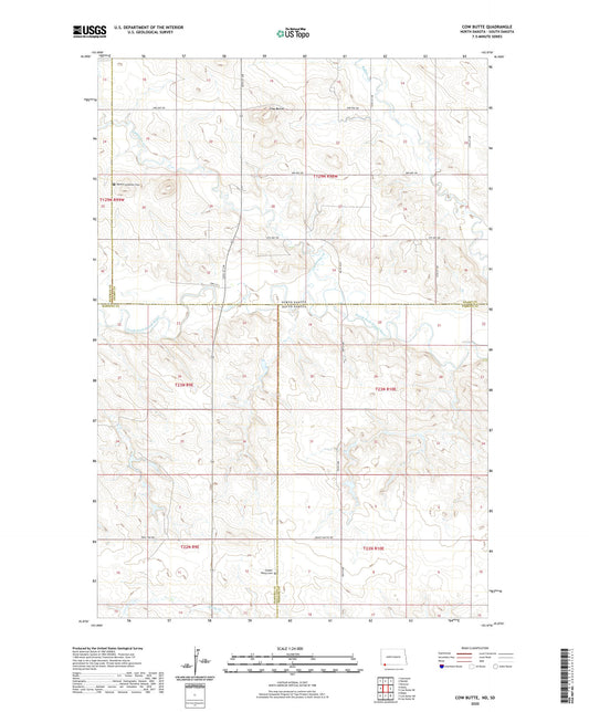 Cow Butte North Dakota US Topo Map Image