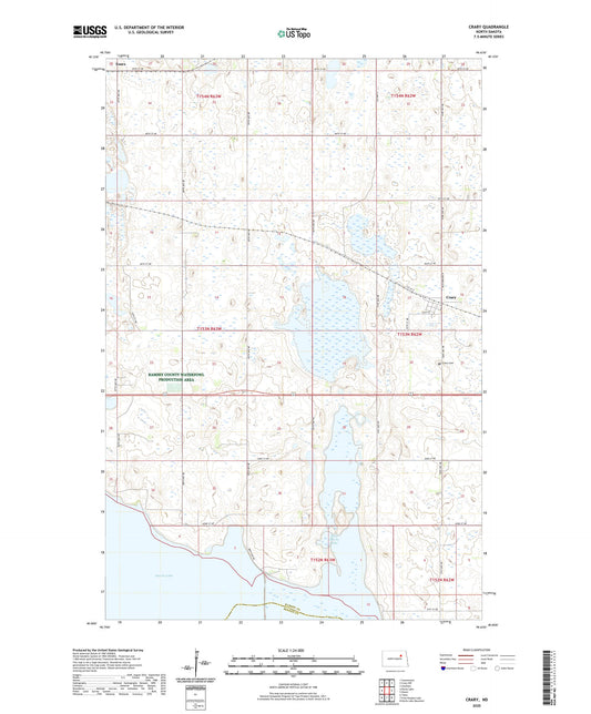 Crary North Dakota US Topo Map Image