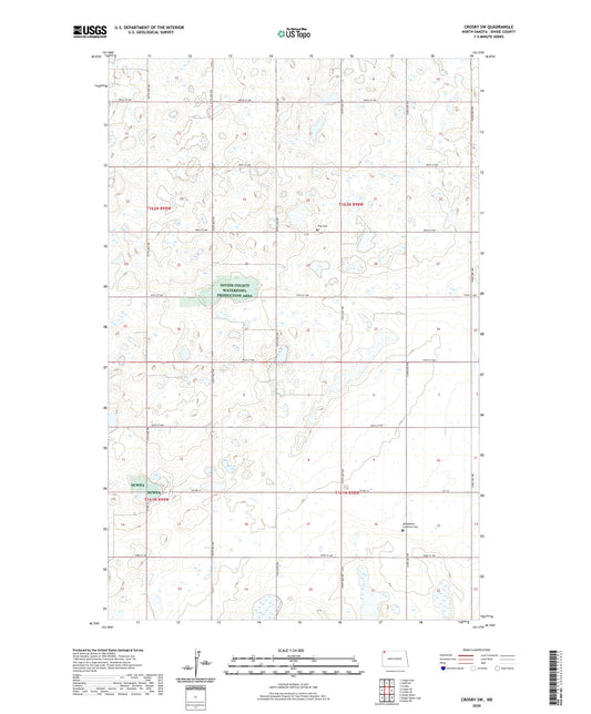 Crosby SW North Dakota US Topo Map Image