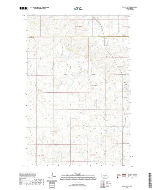 Crown Butte North Dakota US Topo Map Image