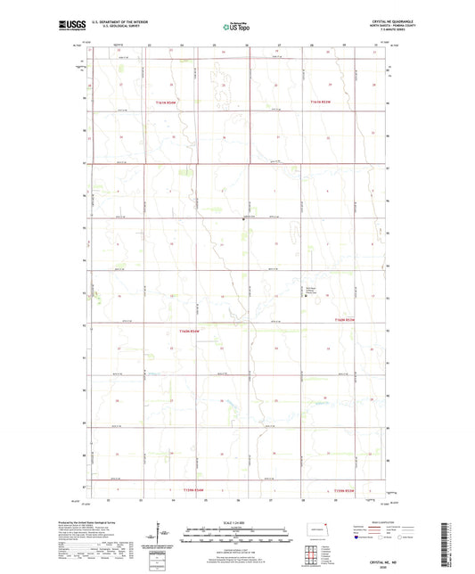 Crystal NE North Dakota US Topo Map Image