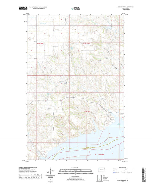 Cussicks Spring North Dakota US Topo Map Image