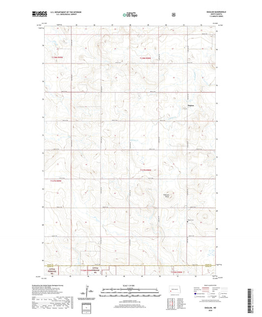 Daglum North Dakota US Topo Map Image