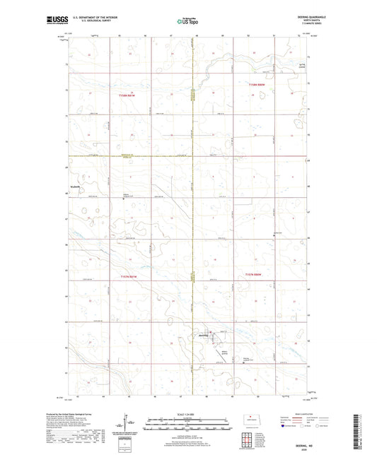 Deering North Dakota US Topo Map Image