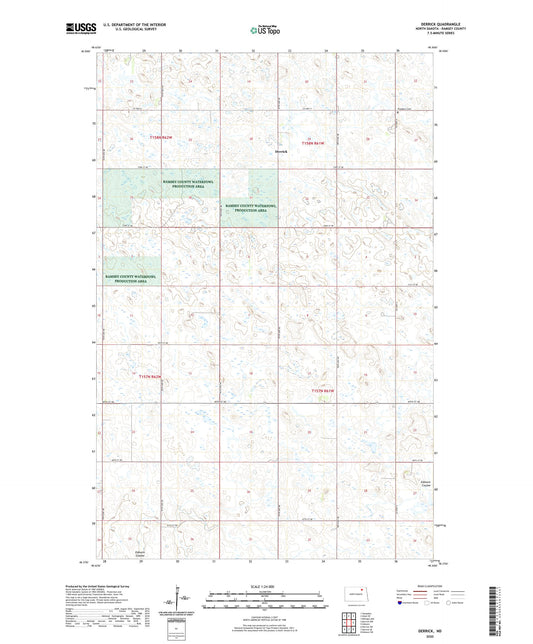 Derrick North Dakota US Topo Map Image