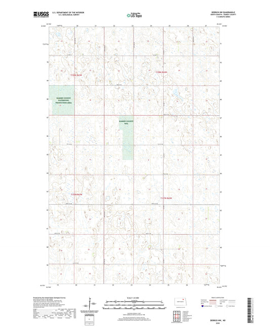 Derrick NW North Dakota US Topo Map Image