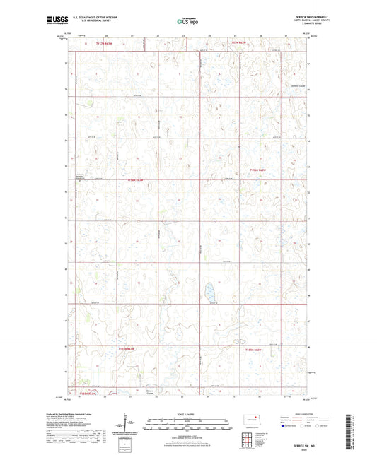 Derrick SW North Dakota US Topo Map Image