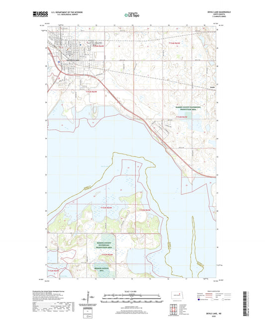 Devils Lake North Dakota US Topo Map Image