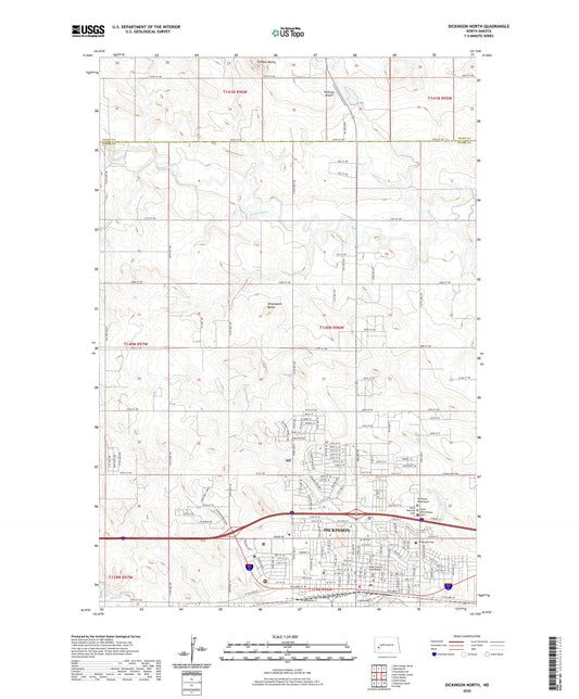 Dickinson North North Dakota US Topo Map Image