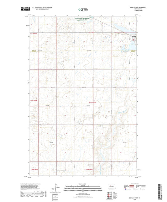 Douglas West North Dakota US Topo Map Image
