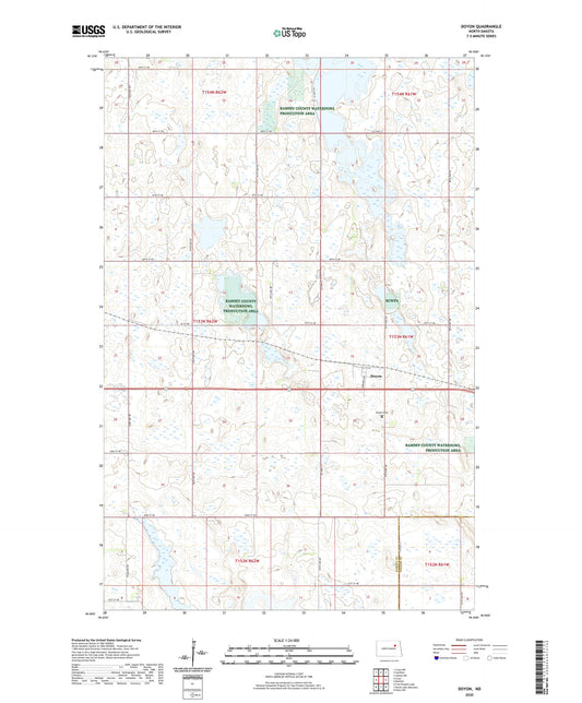 Doyon North Dakota US Topo Map Image