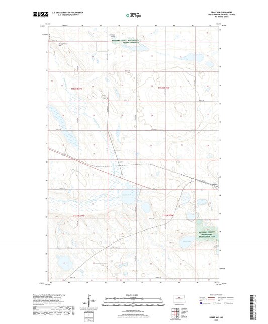 Drake NW North Dakota US Topo Map Image