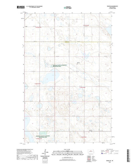 Drake SW North Dakota US Topo Map Image