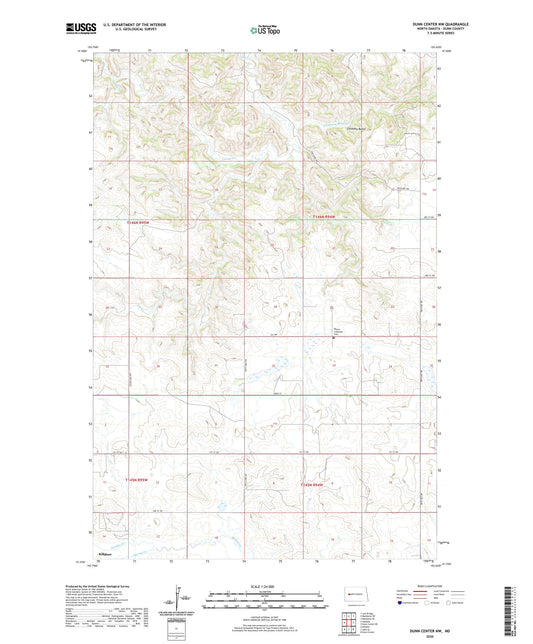 Dunn Center NW North Dakota US Topo Map Image