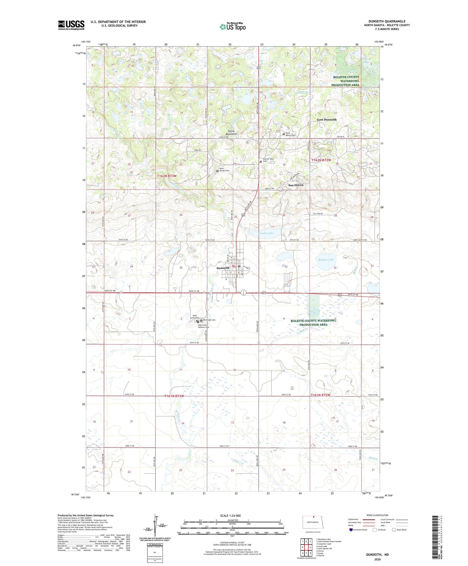 Dunseith North Dakota US Topo Map Image