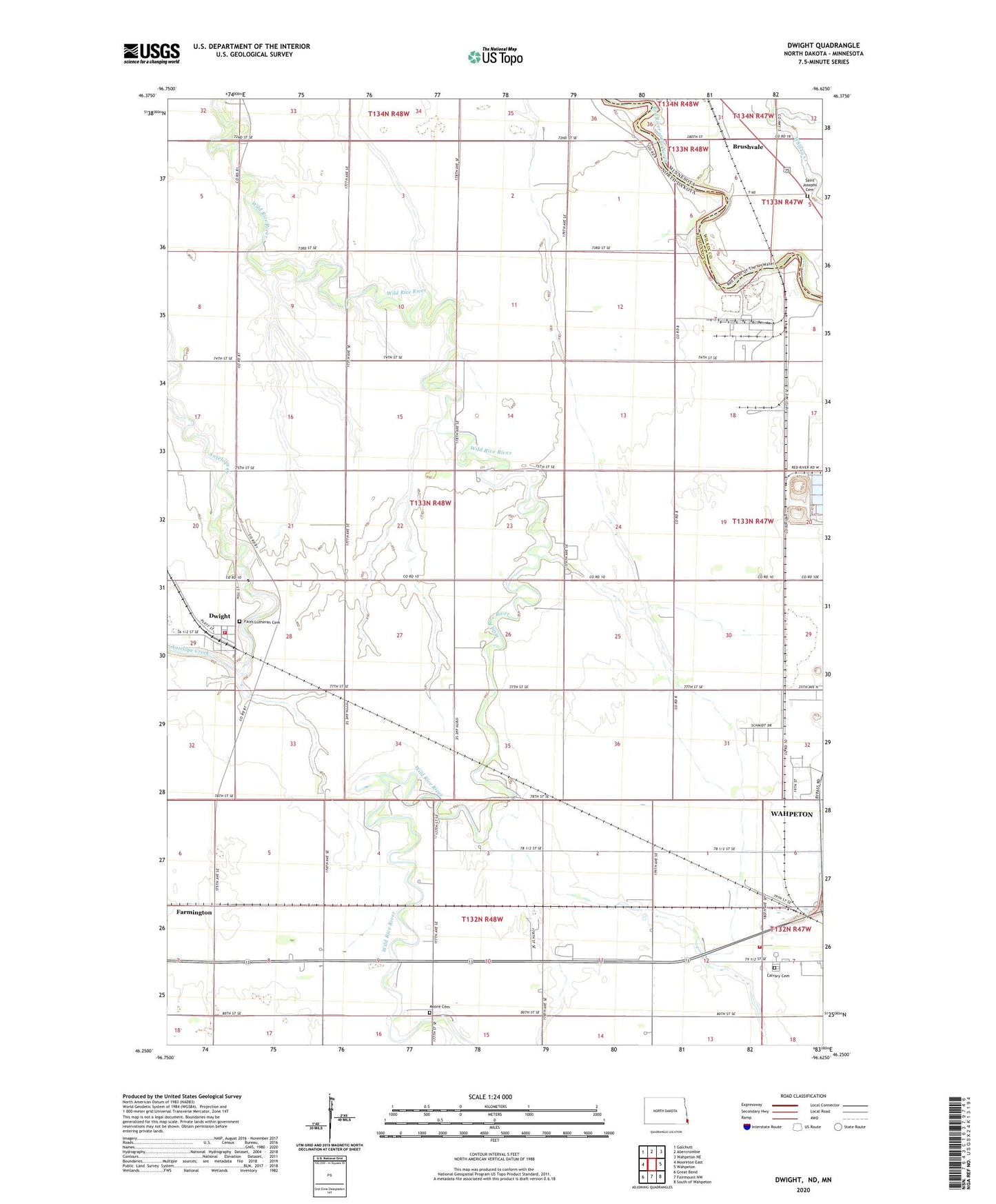 Dwight North Dakota US Topo Map Image