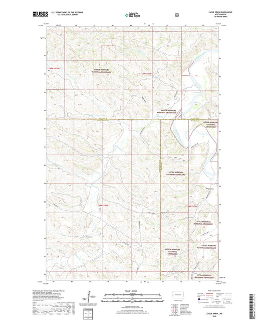 Eagle Draw North Dakota US Topo Map Image