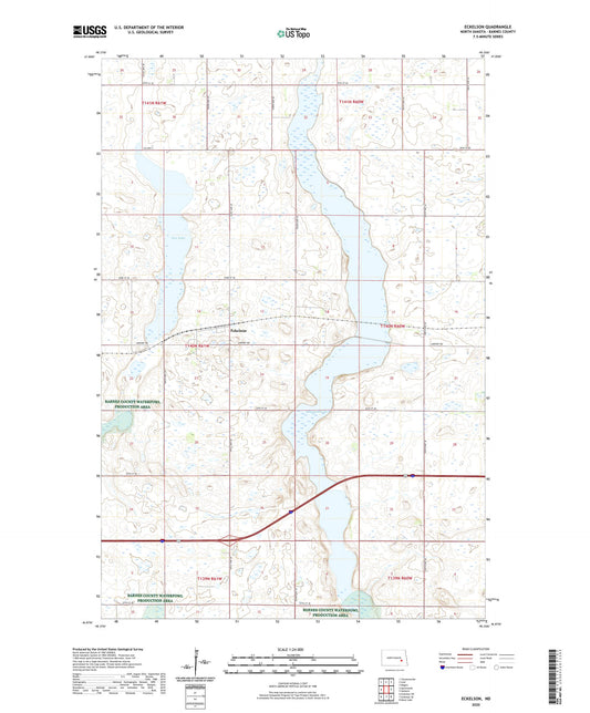 Eckelson North Dakota US Topo Map Image