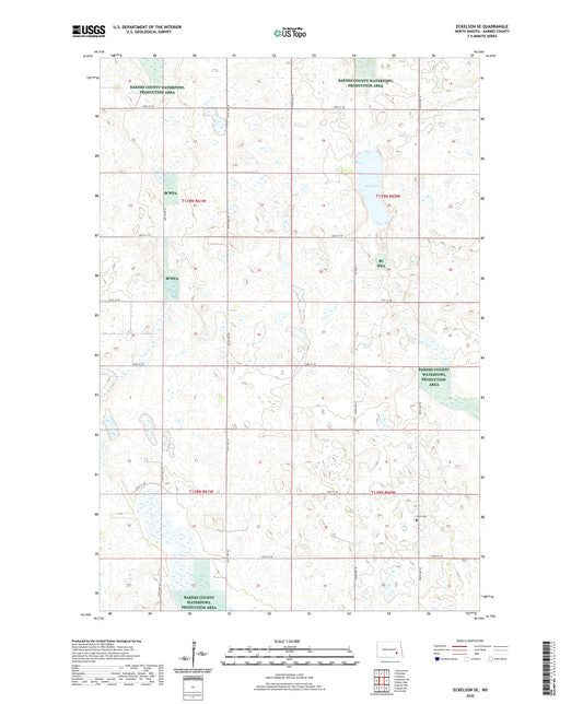 Eckelson SE North Dakota US Topo Map Image