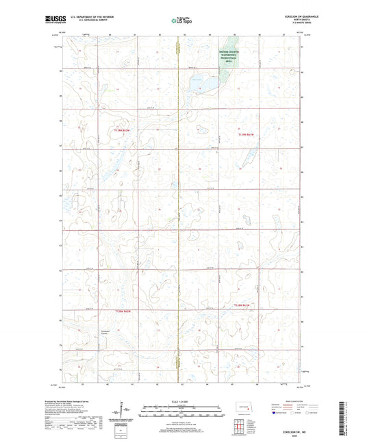 Eckelson SW North Dakota US Topo Map Image