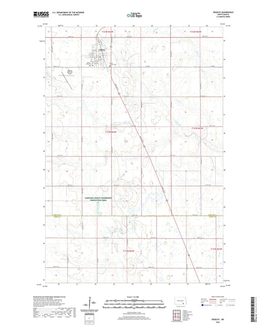 Edgeley North Dakota US Topo Map Image