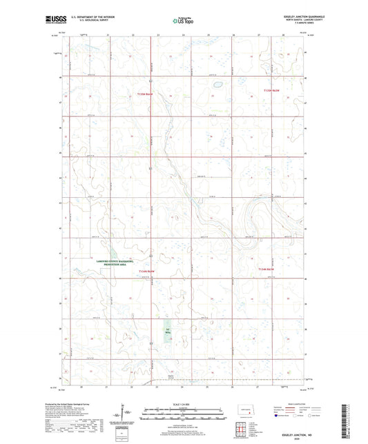 Edgeley Junction North Dakota US Topo Map Image