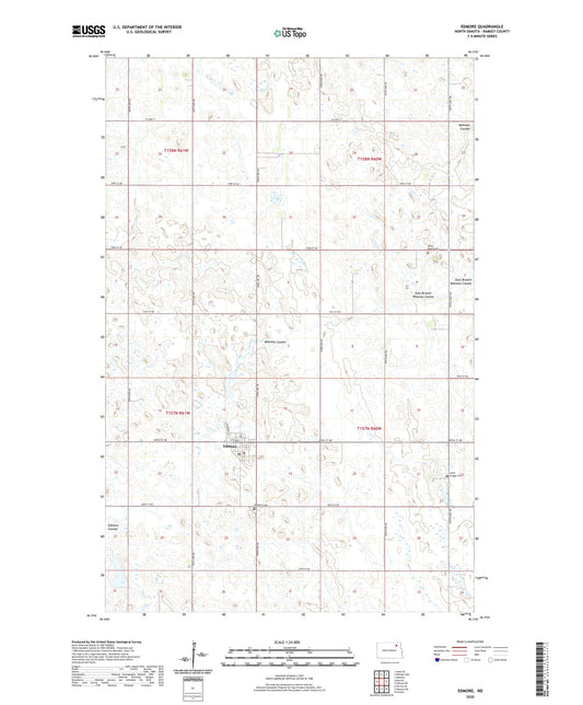 Edmore North Dakota US Topo Map Image