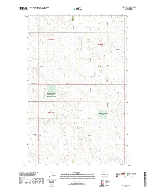 Edmore NE North Dakota US Topo Map Image