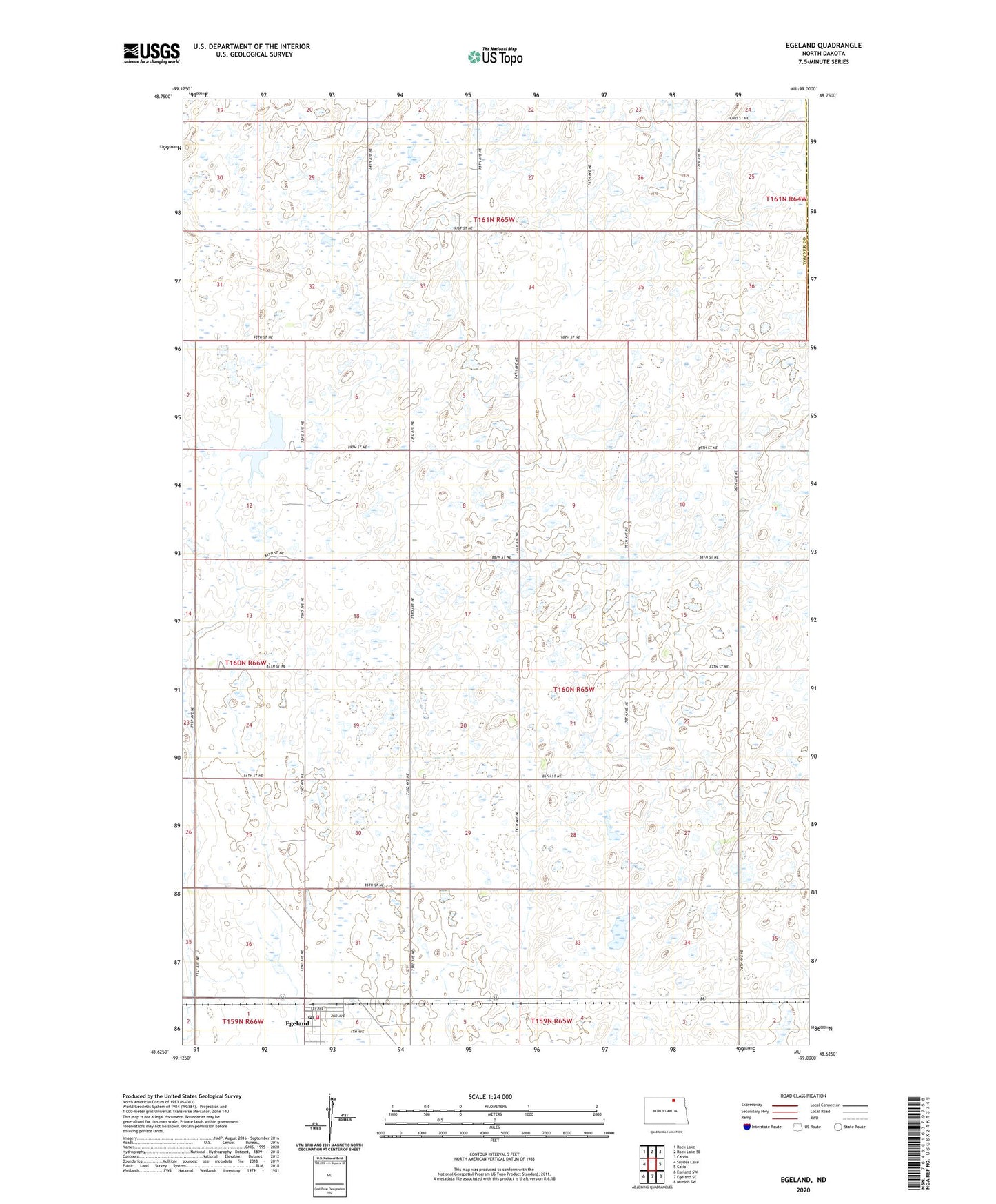 Egeland North Dakota US Topo Map Image