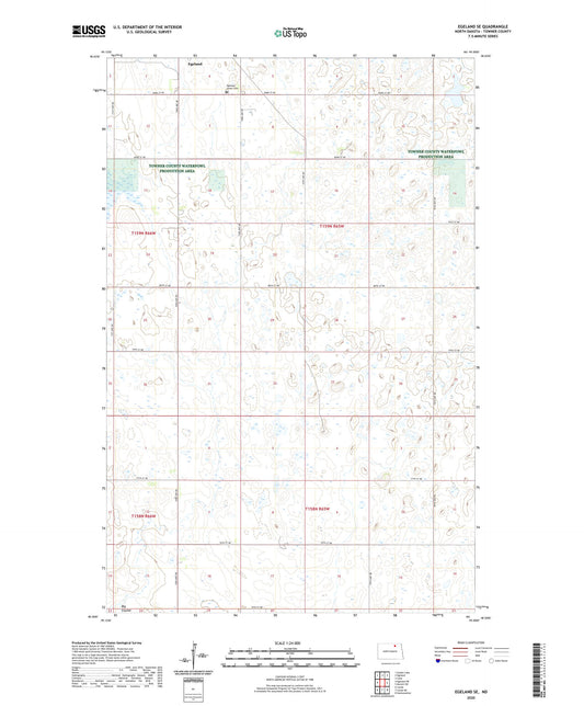 Egeland SE North Dakota US Topo Map Image