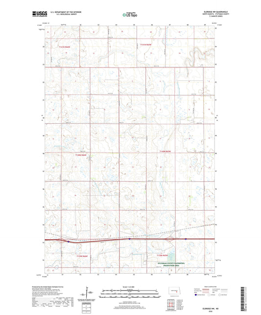 Eldridge NW North Dakota US Topo Map Image