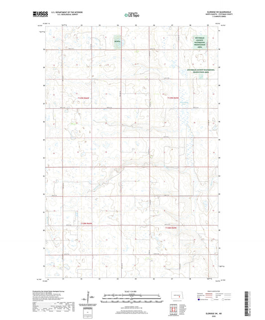 Eldridge SW North Dakota US Topo Map Image
