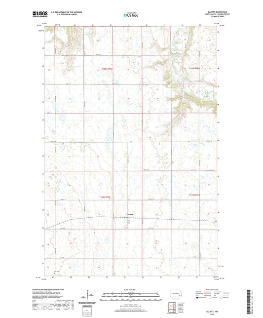Elliott North Dakota US Topo Map Image