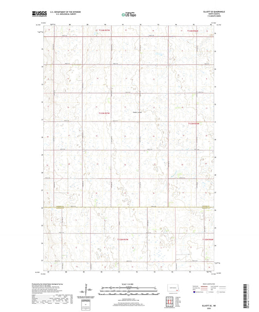 Elliott SE North Dakota US Topo Map Image