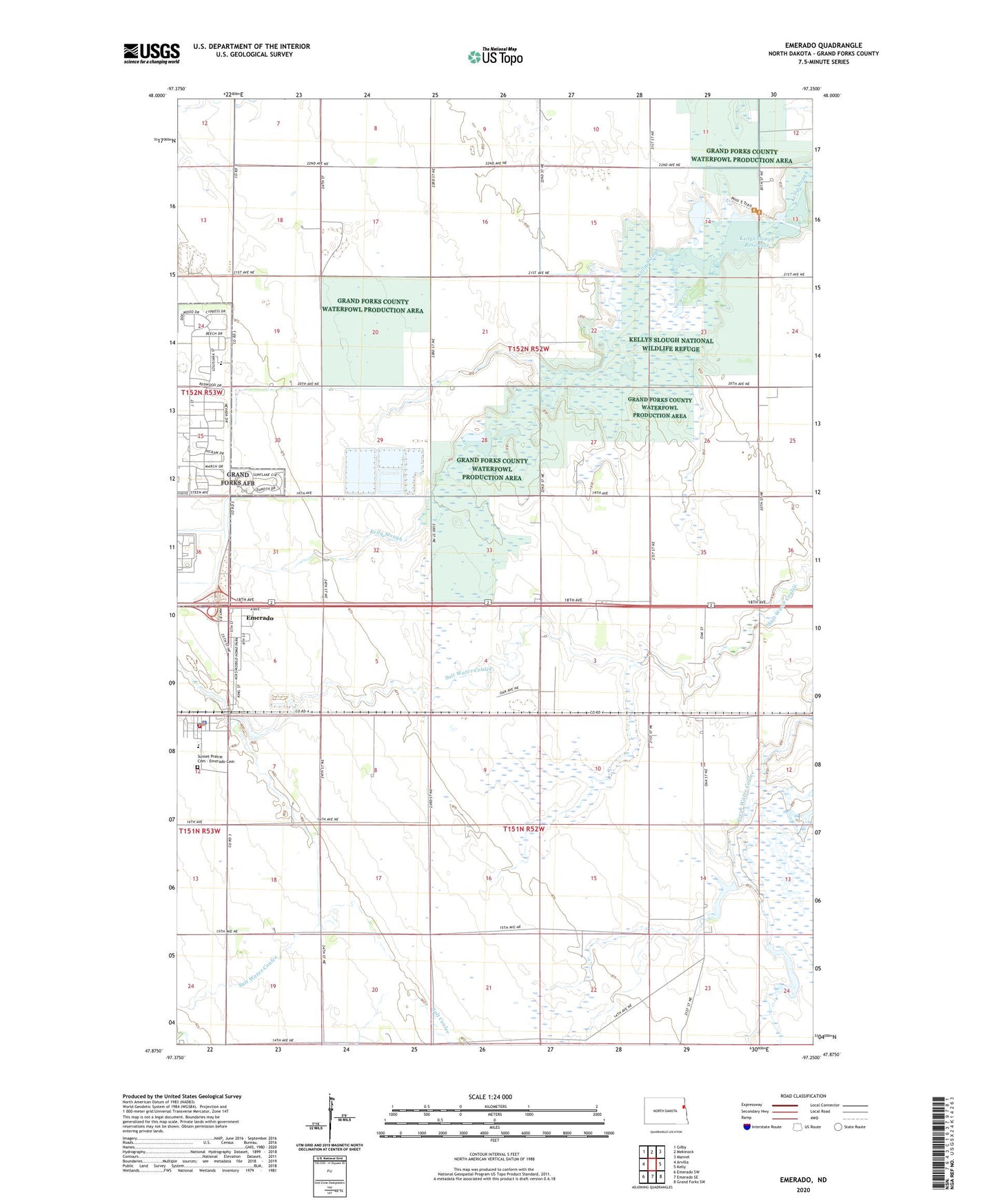 Emerado North Dakota US Topo Map Image