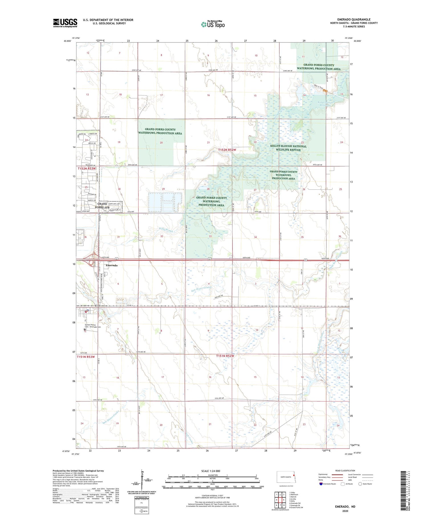 Emerado North Dakota US Topo Map Image