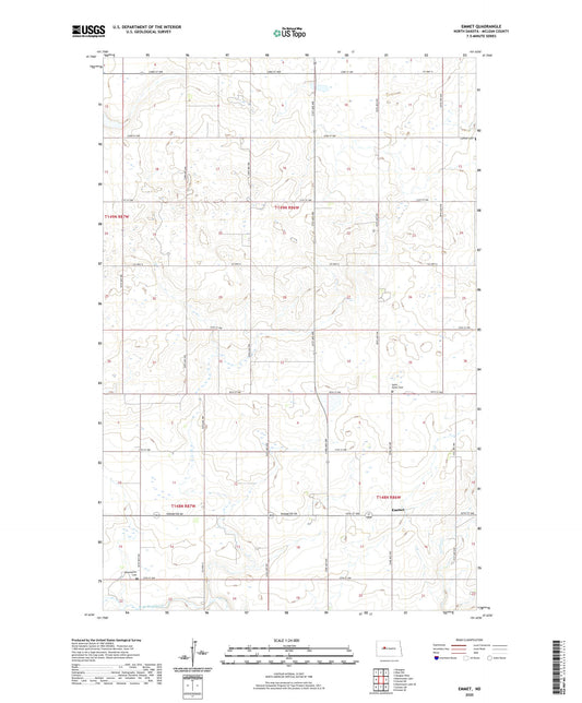 Emmet North Dakota US Topo Map Image