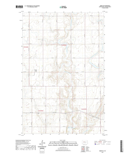 Emmet NE North Dakota US Topo Map Image