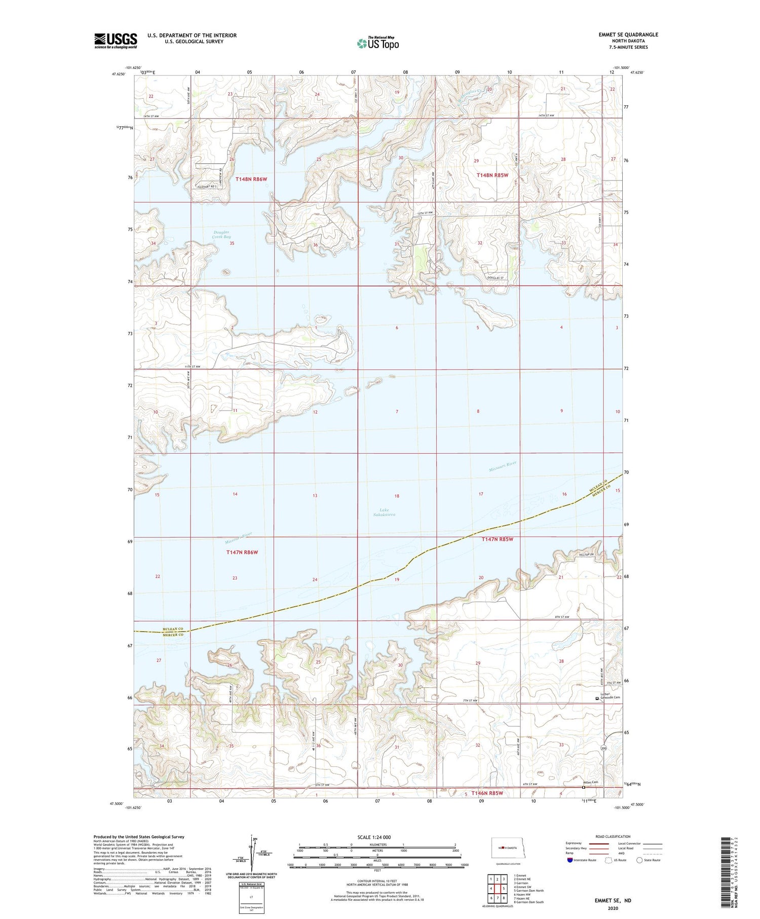 Emmet SE North Dakota US Topo Map Image