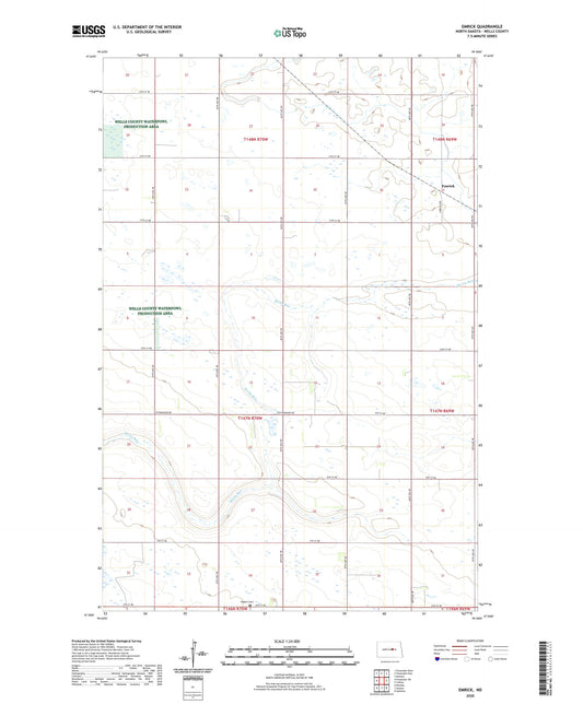 Emrick North Dakota US Topo Map Image