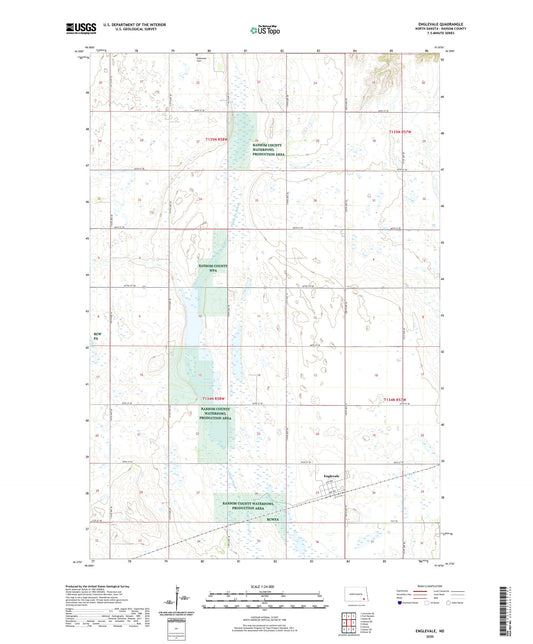 Englevale North Dakota US Topo Map Image