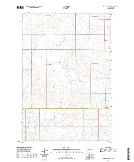 Enterprise School North Dakota US Topo Map Image