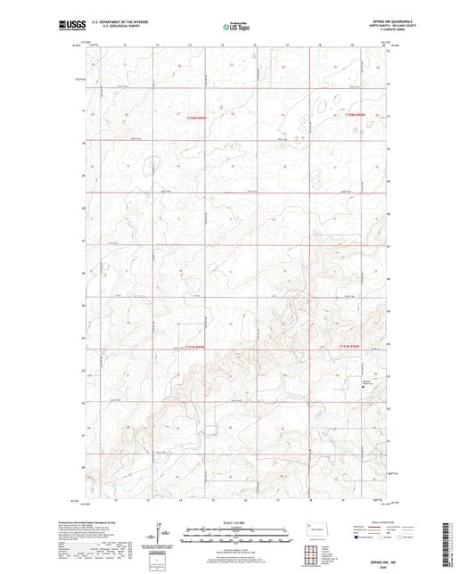Epping NW North Dakota US Topo Map Image