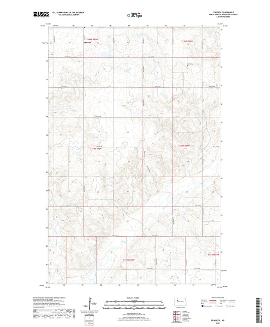 Epworth North Dakota US Topo Map Image