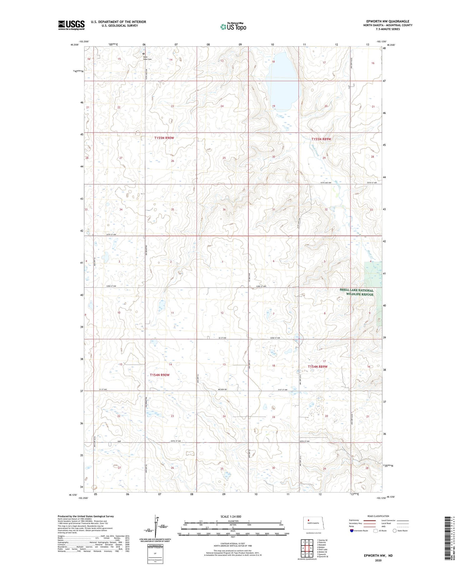 Epworth NW North Dakota US Topo Map Image
