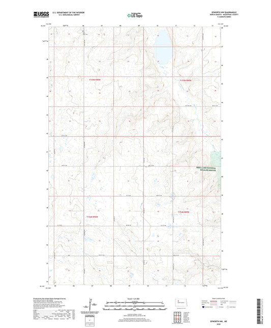 Epworth NW North Dakota US Topo Map Image