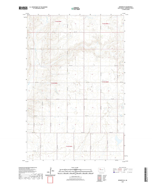 Epworth SE North Dakota US Topo Map Image