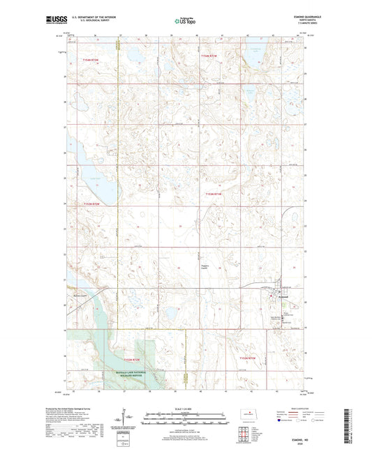 Esmond North Dakota US Topo Map Image