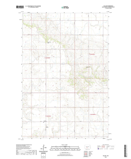 Fallon North Dakota US Topo Map Image