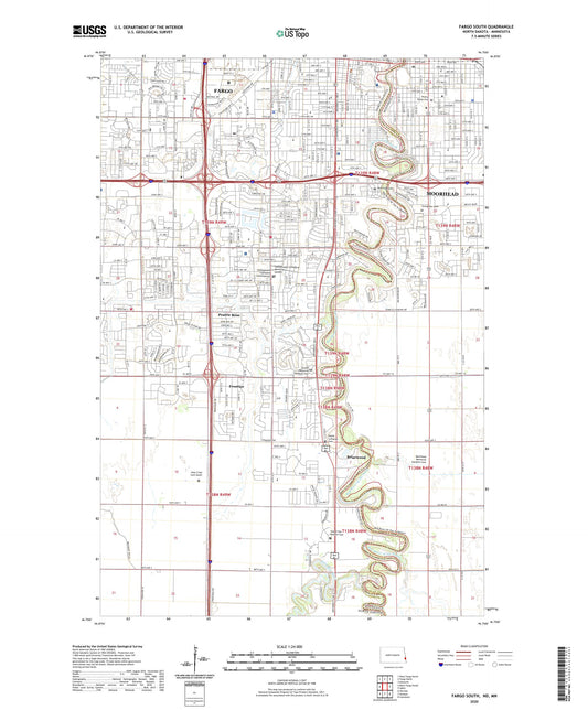 Fargo South North Dakota US Topo Map Image